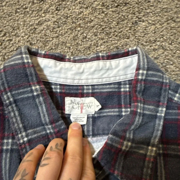 J Crew Flannel Mens Size XL 100% Cotton Premium Heavyweight Brushed Plaid Shirt‎ - Picture 5 of 9